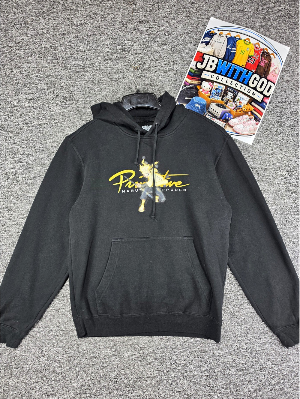 Primitive x Naruto Shippuden Black Graphic Hooded Pullover Hoodie Men's L